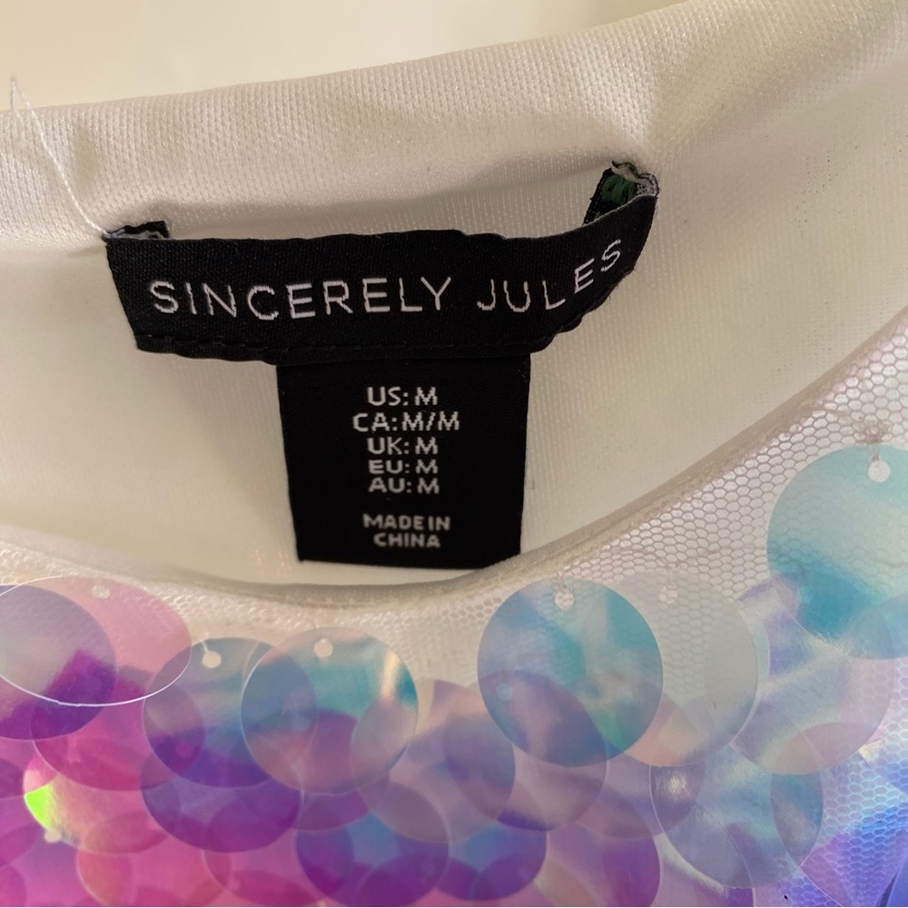 Mermaid Scales Skirt and Crop Top Matching Set Dress Iridescent Pearlescent NEW! - Picture 10 of 15